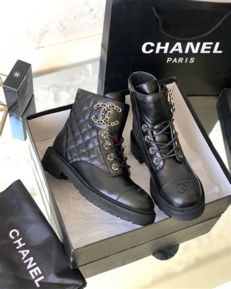 chanel boots with pearls 2019|chanel quilted combat boots.